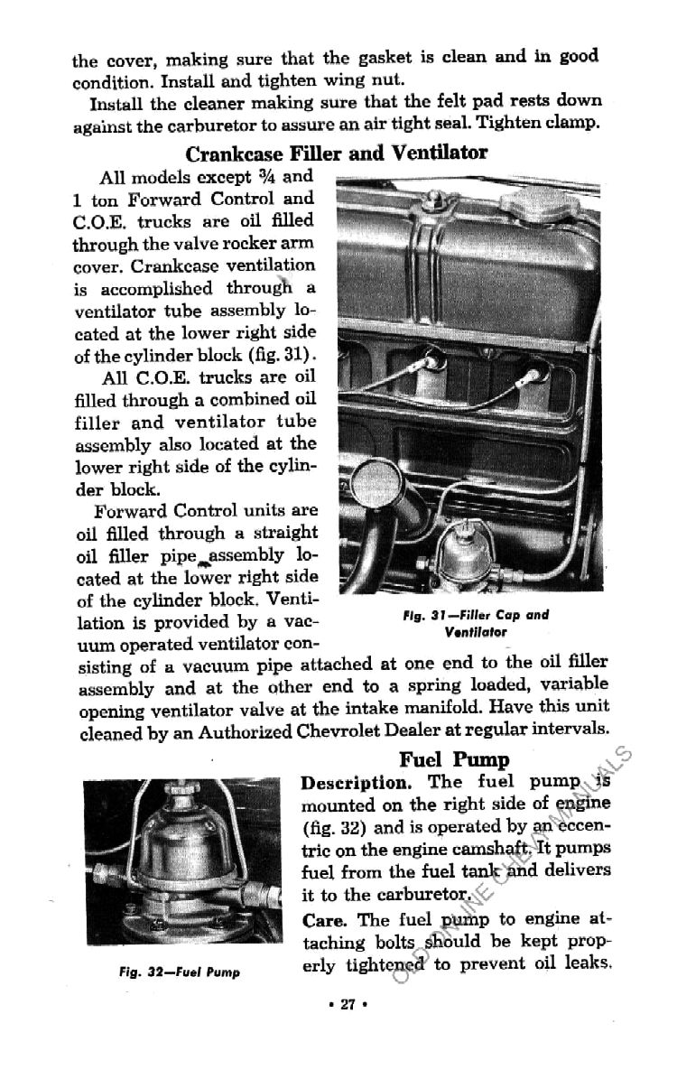 1951 Chevrolet Trucks Operators Manual Page 69